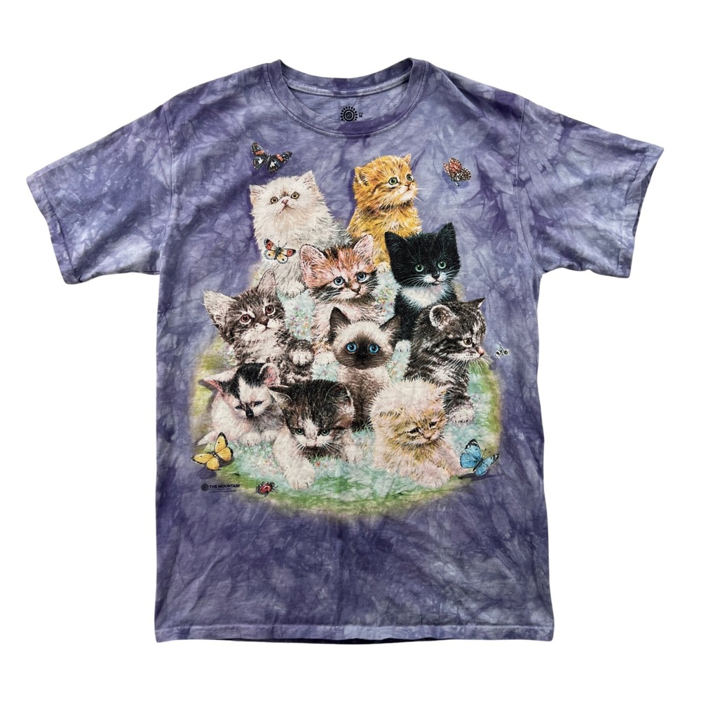 The Mountain Kittens Butterflies Tie Dye T-Shirt Mens Medium Purple 2011 Graphic